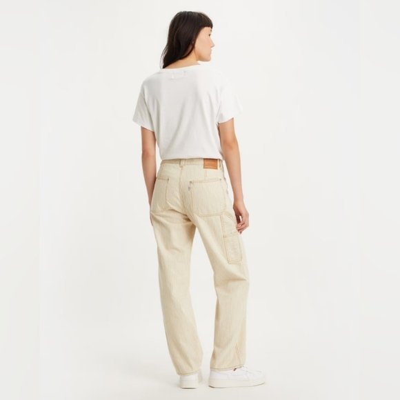 Levi's Denim - Levi's Striped Utility Dad Jeans in Lines in the Sand - Tan / Size 24x30